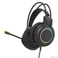 Perfeo игровая гарнитура RGF EARTH черная 1, 8 м,  разъем 3, 5 мм  (4 pin) и USB  (LED),  переходник