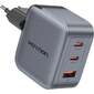 Vention FEXH0-EU Сетевое зарядное устройство на 3 порт USB С+C+A GaN 70W Серый