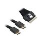 Кабель Amphenol RSL74-6658 Slimline SASx8  (SFF8654) -to- 2x OCuLink x4  (SFF8611),  1M,   (аналог Broadcom 05-60001-00) {100}