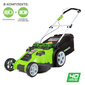 Greenworks Газонокосилка аккумуляторная G40LM49DBK4,  TwinForce,  {40V,  49 см,  c 1хАКБ 4 А.ч и ЗУ} [2500207VB]