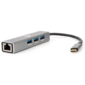 VCOM DH311A Кабель-концентратор USB 3.1 Type-Cm --> RJ-45+3port USB3.0 (f)  Aluminum Shell VCOM <DH311A>