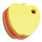 Cамоклеящийся неоновый блок "Яблоко" с отверстием для ручки 76*76,  400л,  5 цветов,  STICK'N,  HOPAX.