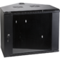 Шкаф настенный угловой,  6U 600x600,  стеклянная дверь,  черный