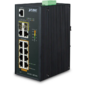 IP30 Industrial L2 / L4 8-Port 10 / 100 / 1000T 802.3at PoE + 2-Port 10 / 100 / 100T + 2-Port 100 / 1000X SFP Managed Switch  (-40~75 degrees C),  dual redundant power input on 48~56VDC terminal block,  SNMPv3,  802.1Q VLAN,  IGMP Snooping,  SSL,  SSH,  ACL