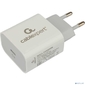 Cablexpert Зарядное устройство 20Вт,  3А,  QC3.0 / PD,  1xType-C,  белый,  пакет  (MP3A-PC-44)