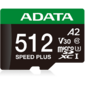 Карта памяти ADATA microSDXC 512GB ADATA Speed Plus  UHS-I U3 / V30 / A2,  до 180 / 160 MB / s,  Durable  (Water- / Shock- / X-Ray-Proof)