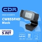 CBR CW 855FHD Black,  Веб-камера с матрицей 3 МП,  разрешение видео 1920х1080,  USB 2.0,  встроенный микрофон с шумоподавлением,  фикс.фокус,  крепление на мониторе,  длина кабеля 1, 8 м,  цвет чёрный