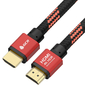 GCR Кабель PROF 1.0m HDMI 2.0,  BICOLOR ECO Soft капрон,  AL корпус красный,  HDR 4:2:2,  Ultra HD,  4K 60 fps 60Hz / 5K*30Hz,  3D,  AUDIO,  18.0 Гбит / с,  28AWG,  GCR-54506