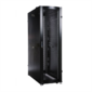 Шкаф серверный напольный 48U  (600  1200) дверь перфорированная,  задние двойные перфорированные,  цвет черный