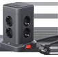 Сетевой фильтр 2м 3*1.5кв.мм 8розеток 16A 230В 2xUSB-A 2xUSB-C черный ILS 451 99630 DEFENDER