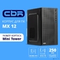 CBR PCC-MATX-MX12-500W2 Корпус mATX Minitower MX12,  c БП PSU-ATX500-08EC  (500W / 80mm),  1*USB 3.0,  2*USB 2.0,  HD Audio+Mic,  Black