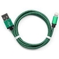 Gembird Кабель USB 2.0 Cablexpert CC-ApUSB2gn1m,  AM / Lightning 8P,  1м,  нейлоновая оплетка,  алюминиевые разъемы,  зеленый,  пакет