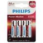 Элемент питания алкалиновый AA / LR6 1.5В Power  (блист. 4шт) Philips Б0062746