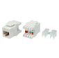 Hyperline KJ8-8P8C-C6-180-WH Вставка Keystone Jack RJ-45 (8P8C),  категория 6,  тип 180 градусов,  белая