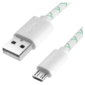 Greenconnect Кабель 2А micro USB 2.0  0.5m бело-зеленый,  белые коннекторы,  28 / 24 AWG,  AM  /  microB 5pin,   (GCR-UA9MCB3-BD-0.5m),  поддержка функции быстрой зарядки. 2A морозостойкий