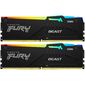 Оперативная память 16GB Kingston DDR5 5200 DIMM FURY Beast Black RGB  KF552C40BBAK2-16 kit 2*8, Non-ECC,   CL40,  1.25V,  288-pin RTL