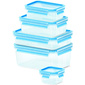 Набор контейнеров Emsa Clip & Close 512753 1л. пластик синий / прозрачный наб.:5пред.  (3100512753)
