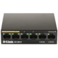 D-Link DSS-100E-6P / A1A,  L2 Unmanaged Surveillance Switch with 6 10 / 100Base-TX ports (4 PoE ports 802.3af / 802.3at  (30 W),  PoE Budget 55 W,  up to 250 m power delivery).1K Mac address,  6kV Surge protecti