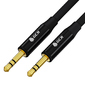 GCR Кабель 1.0m аудио jack 3.5mm / jack 3.5mm черный,  GOLD,  AL case черный,  M / M,  GCR-53496