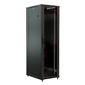 Шкаф коммутационный WRline  (WR-TT-3266-AS-RAL9004) напольный 32U 600x600мм пер.дв.стекл задн.дв.стал.лист 2 бок.пан. 800кг черный 510мм 1610мм IP20 сталь