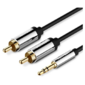 Кабель Vention аудио Jack 3, 5 mm M / 2RCA M - 5 м Чёрный