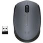 Мышь беспроводная Logitech M170 Gray |910-004646| серая с черным,  оптическая,  1000dpi,  2.4 GHz,  USB-ресивер