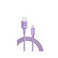 Defender USB кабель F207 Lightning,  violet,  1м,  2.4А, силикон, пакет_5