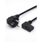 Кабель питания GoPower евровилка-C13  (f) 1.8м ПВХ угловой черный  (1 / 125)