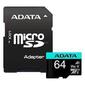 Карта памяти MICRO SDXC 64GB W / ADAP. AUSDX64GUI3V30SA2-RA1 ADATA