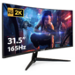 Монитор ExeGate Combat EC3200TA изогнутый игровой с аудио 31.5" WQHD 165 Гц  (VA Curved R1500 LED Grade A+,  2K,  2560x1440@165Гц  (WQHD),  16:9,  300cd / m2,  3500:1,  178° / 178°,  1ms,  HDMI2.0,  2xDisplayPort,  audio-out,  Speakers,  RGB-подсветка,  Flicker-free,  FreeSync,  Low Blue Light,  кабель DP 1.5м,  VESA,  регулировка наклона  (tilt),  черный)