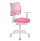 Кресло Бюрократ Ch-W797 PK TW-13A,  белый пластик,  спинка розовая сетка,  сиденье розовое