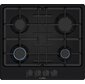 Serie 4,  газовая варочная панель,  60см,  эмаль,  черный,  4 конфорки, 1 конфорка повышенной мощности,  составные чугунные решетки,  газ-контроль,  автоматический электроподжиг,  сделано в Испании