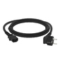 GCR Кабель питания 3.0m,  Евровилка угловая - С13,  3*0, 5mm,  черный,  GCR-54370