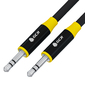 GCR Кабель 0.5m аудио jack 3.5mm / jack 3.5mm черный,  AL case черный,  желтая окантовка,  M / M,  GCR-54754