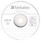 Диск CD-R 700МБ 52x Verbatim 43411 80min пласт.коробка,  на шпинделе  (100шт. / уп.)
