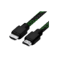 Кабель 2.0m HDMI 2.0,  BICOLOR черно-зеленый нейлон,  Ultra HD,  4K 60 fps 60Hz / 5K*30Hz,  3D,  AUDIO,  18.0 Гбит / с,  28AWG