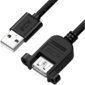 GCR Удлинитель 1.0m USB 2.0,  AM / AF крепление под винт,  черный,  30 / 30 AWG,  GCR-52446