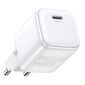 Сетевое зарядное устройство UGREEN CD318  (15324) Nexode Mini 20W USB-C PD GaN Fast Charger EU. Цвет: белый