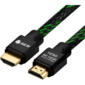 GCR Кабель 1.5m HDMI 2.0,  BICOLOR нейлон,  AL корпус черный,  HDR 4:2:2,  Ultra HD,  4K 60 fps 60Hz / 5K*30Hz,  3D,  AUDIO,  18.0 Гбит / с,  28AWG. GCR-52161