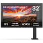 Монитор LG 31.5" 32UN880K-B черный IPS LED 5ms 16:9 HDMI M / M матовая HAS Piv 1000:1 350cd 178гр / 178гр 3840x2160 60Hz DP 4K USB 10.3кг