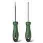 Набор отверток "Home Series Green" Deli HT1002L 2шт SL5x100+PH1x100,  эксклюзивный дизайн,  рукоятка из высококачественного софттач пластика
