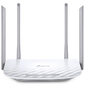 TP-Link AC1200 Dual Band Wireless Router,  Mediatek,  867Mbps at 5GHz + 300Mbps at 2.4GHz,  802.11ac / a / b / g / n,  1 10 / 100Mbps WAN + 4 10 / 100Mbps LAN ports,  1 USB 2.0 port for 3G 4G Sharing and FTP Media Print Server,  2 fixed antennas