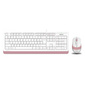 Клавиатура + мышь A4 Fstyler F1010 клав:белый / розовый мышь:белый / розовый USB Multimedia