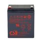 Battery CSB series GP,  HR1227W F2,  voltage 12V,  capacity 27 W / C at 15 min. discharge to U fin. - 1.67 V / Cel at 25°C,   (discharge 20 hours),  max. discharge current  (5 sec.) 130A,  short circuit current 424A,  max. charge current 2.7A,  lead-acid type AGM,  terminals F2,  LxWxH 90x70x106.1mm.,  weight 1.97kg.,  service life 5 years.