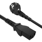 GCR Кабель питания PROF 1.0m,  Евровилка угловая - С13,  3*1, 0mm,  черный,  GCR-54375