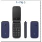 Телефон сотовый f+ Flip3 Blue,  2.8'' 240х320,  32MB RAM,  32MB,  up to 32GB flash,  0, 3Mpix,  2 Sim,  BT v3.0,  Micro-USB,  1000mAh,  115g,  106, 5 ммx55, 5 ммx15, 5 мм