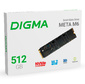 Накопитель SSD Digma PCI-E 4.0 x4 512GB DGSM4512GM63T Meta M6 M.2 2280