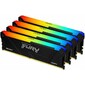 Память оперативная /  Kingston 64GB 3200MHz DDR4 CL16 DIMM  (Kit of 4) 1Gx8 FURY Beast RGB