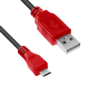 Кабель1.0m USB 2.0,  AM / microB 5pin,  черный,  красные коннекторы