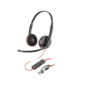 Гарнитура проводная /  Poly Blackwire 3220 Stereo USB-C Headset +USB-C / A Adapter  (Bulk)